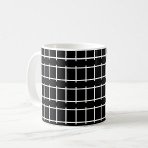 Black White Railroad Ladder Line Pattern  Coffee Mug