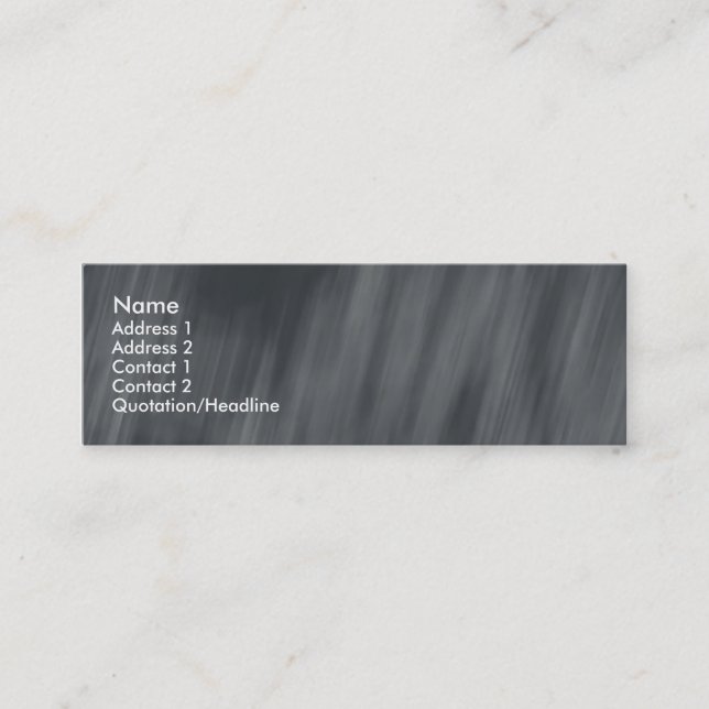 black white rain pattern skinny profile cards (Front)