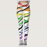 WTees Rainbow Stripes Leggings White