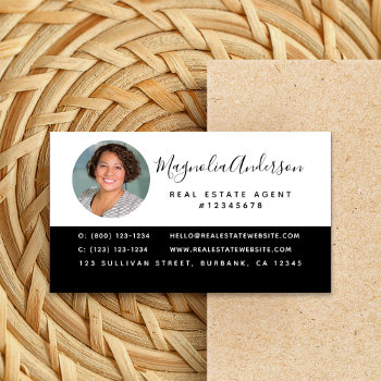 Black White Real Estate Business Card by Sullivan_Street at Zazzle