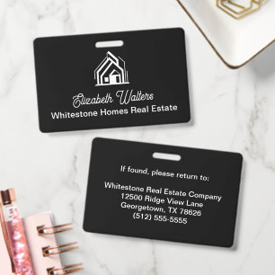Black White Real Estate Company Custom Realtor Badge