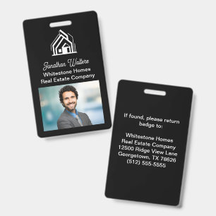 Black White Real Estate Company Realtor Photo Badge