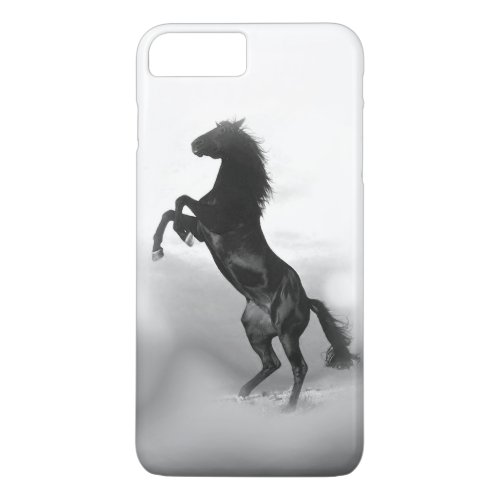 Black White Rearing Horse Silhouette iPhone 8 Plus7 Plus Case
