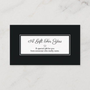 Black White Rectangle Frame Gifting Discount Card