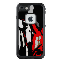 Black White Red Abstract Pattern LifeProof FRĒ iPhone 7 Case