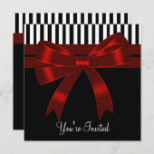 Black White Red All Occasion Party Invitation (Front/Back)