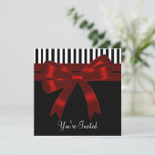 Black White Red All Occasion Party Invitation (Standing Front)