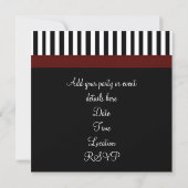 Black White Red All Occasion Party Invitation (Back)