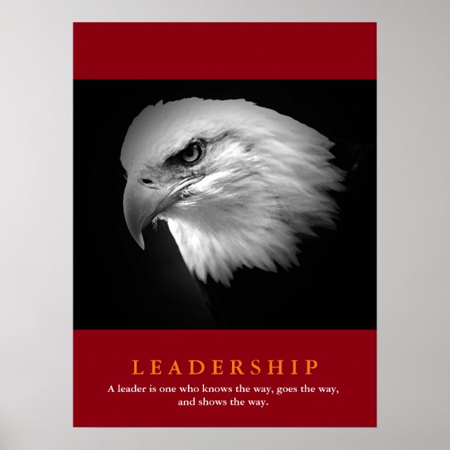 Black White Red American Eagle Leadership Poster (Front)