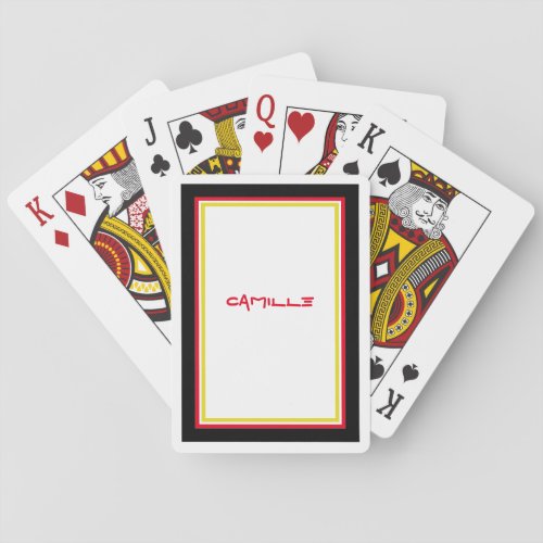 Black White Red and Gold Personalized Card Deck