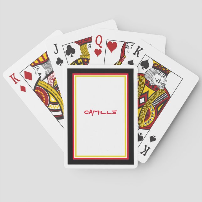 Black White Red and Gold Personalized Card Deck (Back)
