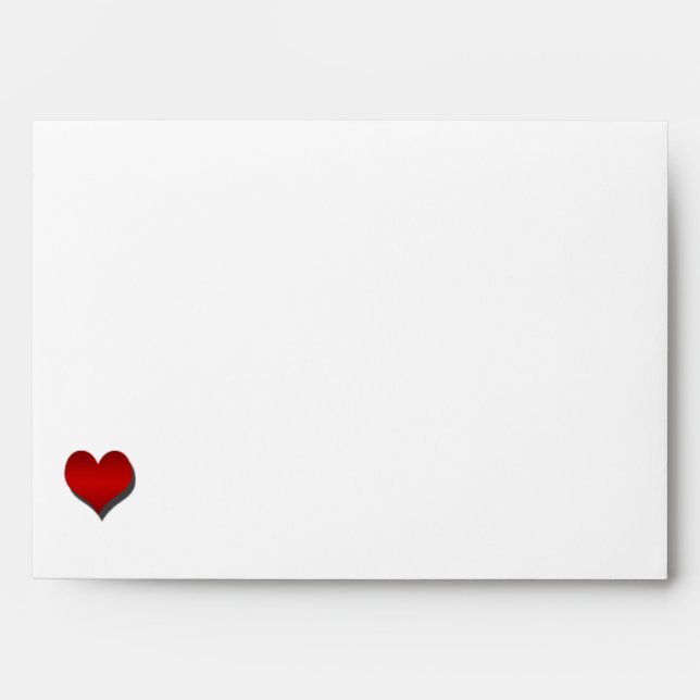 Black White Red Bohemian Posh Wedding Envelope (Front)