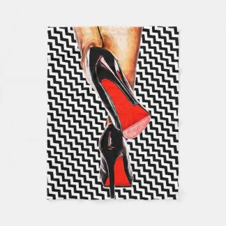 Black White Red Bottom Shoes Heels Pumps Fashion Fleece Blanket