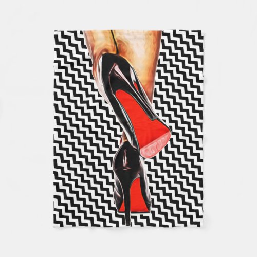 Black White Red Bottom Shoes Heels Pumps Fashion Fleece Blanket