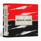 Red, White and Black Personalized Baseball Binder