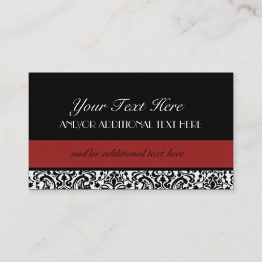 Customizable Black, White, Red Business Card Templates