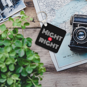 Black white red courage quote typography keychain