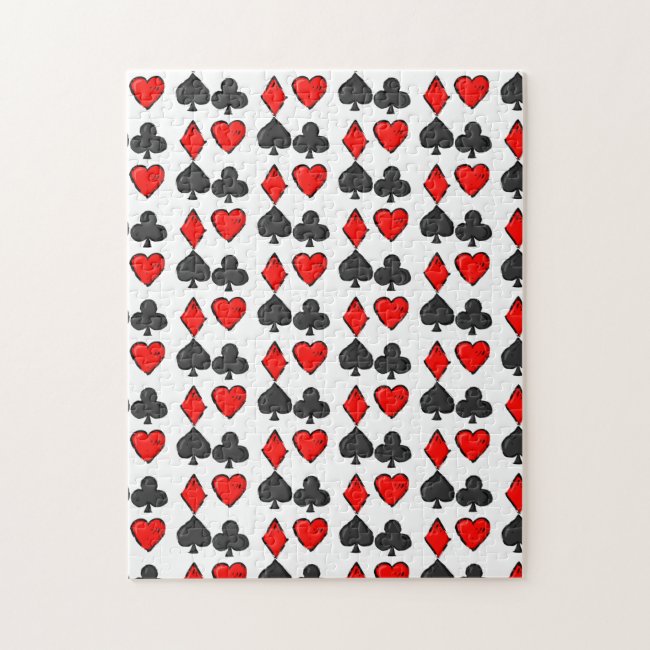 Black White Red Cribbage Pattern Puzzle