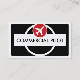 Black white red custom pilot business cards