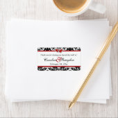 Black White Red Damask, Hearts Wedding Favor Label (Insitu)