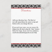 Black White Red Damask, Joined Hearts Insert Card (Back)