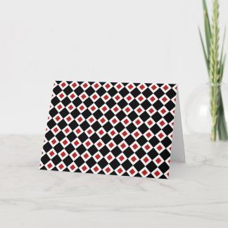 Black, White, Red Diamond Pattern Card
