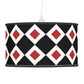 Black, White, Red Diamond Pattern Hanging Lamp (Right)