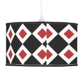 Black, White, Red Diamond Pattern Hanging Lamp (Back)