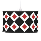 Black, White, Red Diamond Pattern Hanging Lamp (Front)