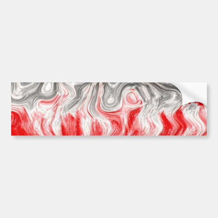 BLACK WHITE RED FLAMES CONFUSION EMO EMOTIONS ABST BUMPER STICKERS