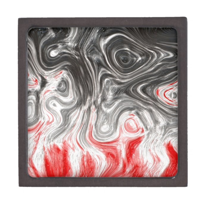 BLACK WHITE RED FLAMES CONFUSION EMO EMOTIONS ABST PREMIUM KEEPSAKE BOX