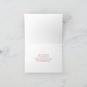 Black White Red Floral, Heart Thank You Card (Inside)