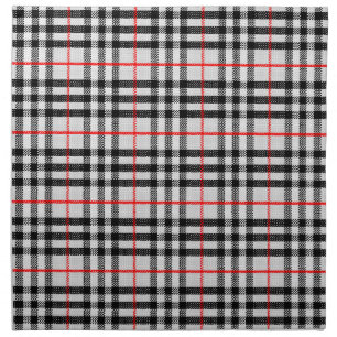 Black White Red Gingham   Classic Checkered Fabric Cloth Napkin