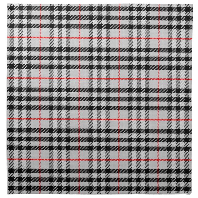 Black White Red Gingham | Classic Checkered Fabric Cloth Napkin (Front)