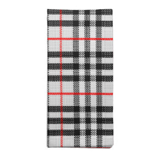 Black White Red Gingham   Classic Checkered Fabric Cloth Napkin
