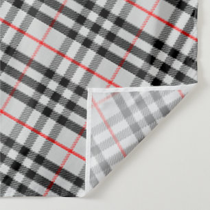 Black White Red Gingham Classic Checkered Fabric Tapestry