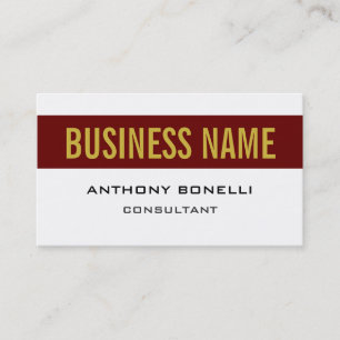 Black White Red Gold Stripe Charming Business Card