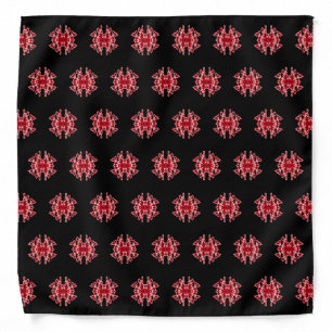 Black White Red Graphic Abstract Pattern Bandana