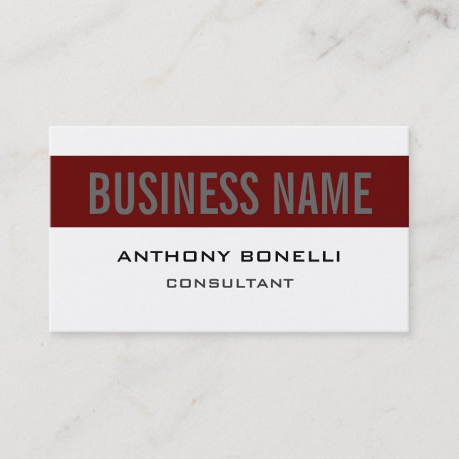 Black White Red Gray Stripe Charming Business Card (Front)