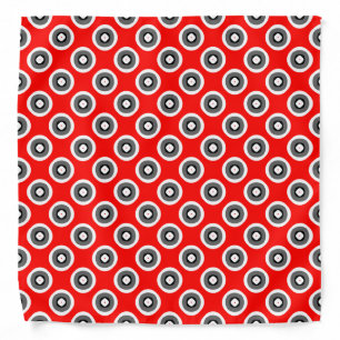 Black White Red Grey Pattern Bandana