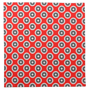 Black White Red Grey Pattern Cloth Napkin
