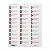 Black White Red Hearts Return Address Label (Full Sheet)