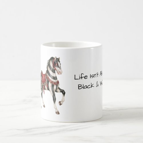 Black White Red Horse Coffee Mug