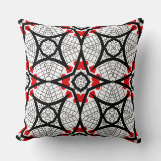 BLACK WHITE RED LOVE ALWAYS REPEAT WORDS SYMMETRY THROW PILLOW