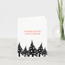 Black white red, minimal, modern Christmas cards