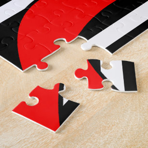 Black, white, red modern art jigsaw puzzle