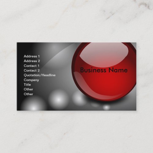 Black White Red Modern Cool Business Card