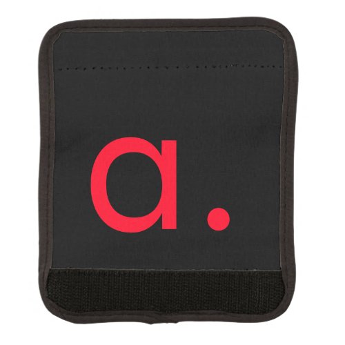 Black White Red Monogram Initial Letter Modern  Luggage Handle Wrap
