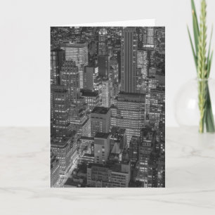 Black White Red New York City Skyline Card