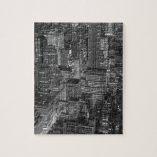 Black White Red New York City Skyline Jigsaw Puzzle